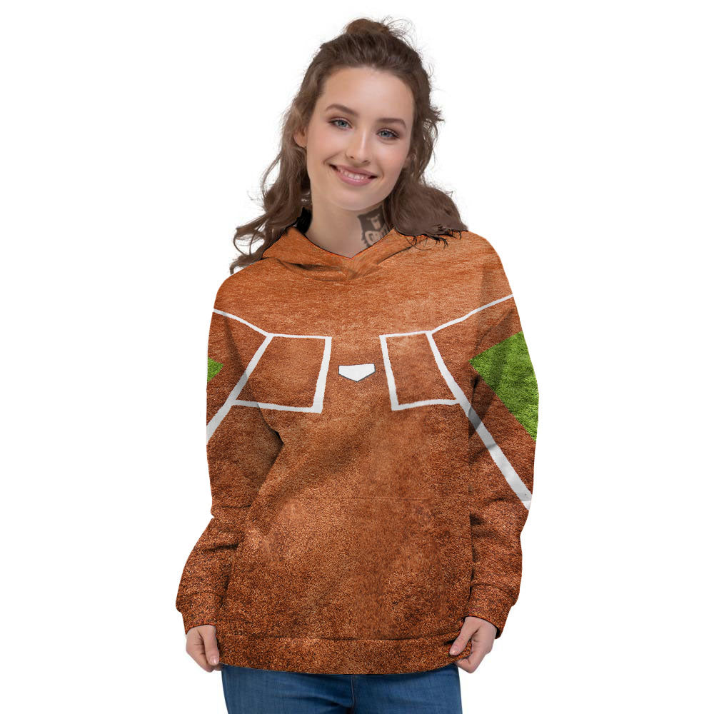 Playing Field Softball Print Women's Hoodie-grizzshop