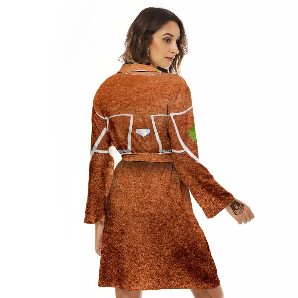 Playing Field Softball Print Women's Robe-grizzshop