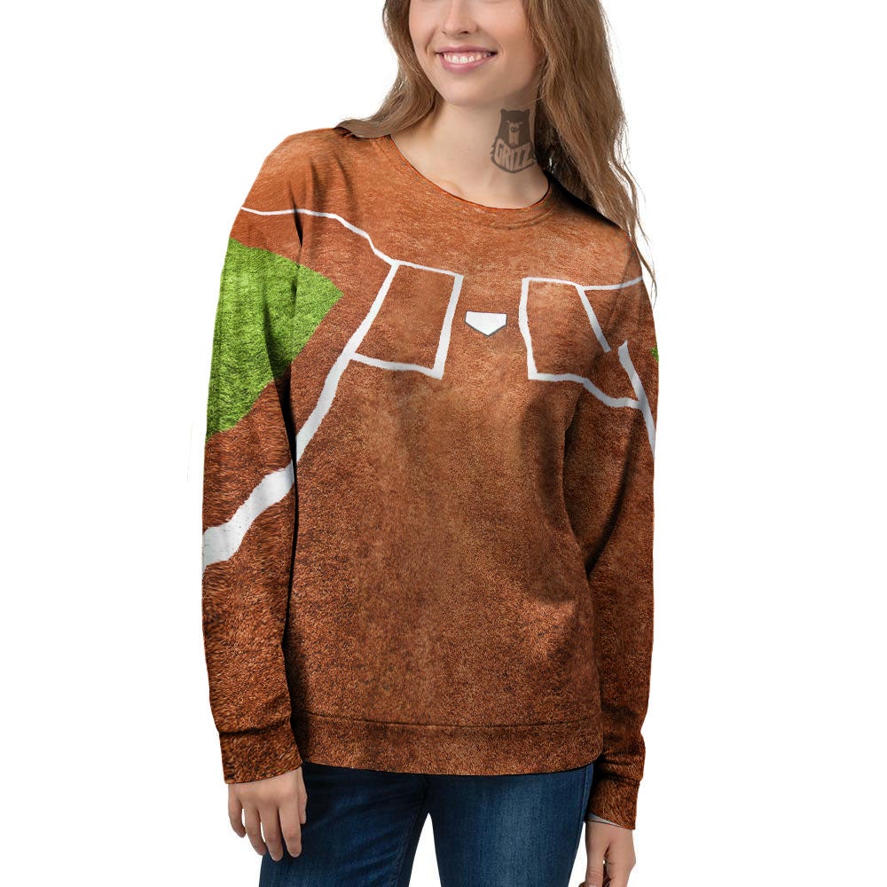Playing Field Softball Print Women's Sweatshirt-grizzshop