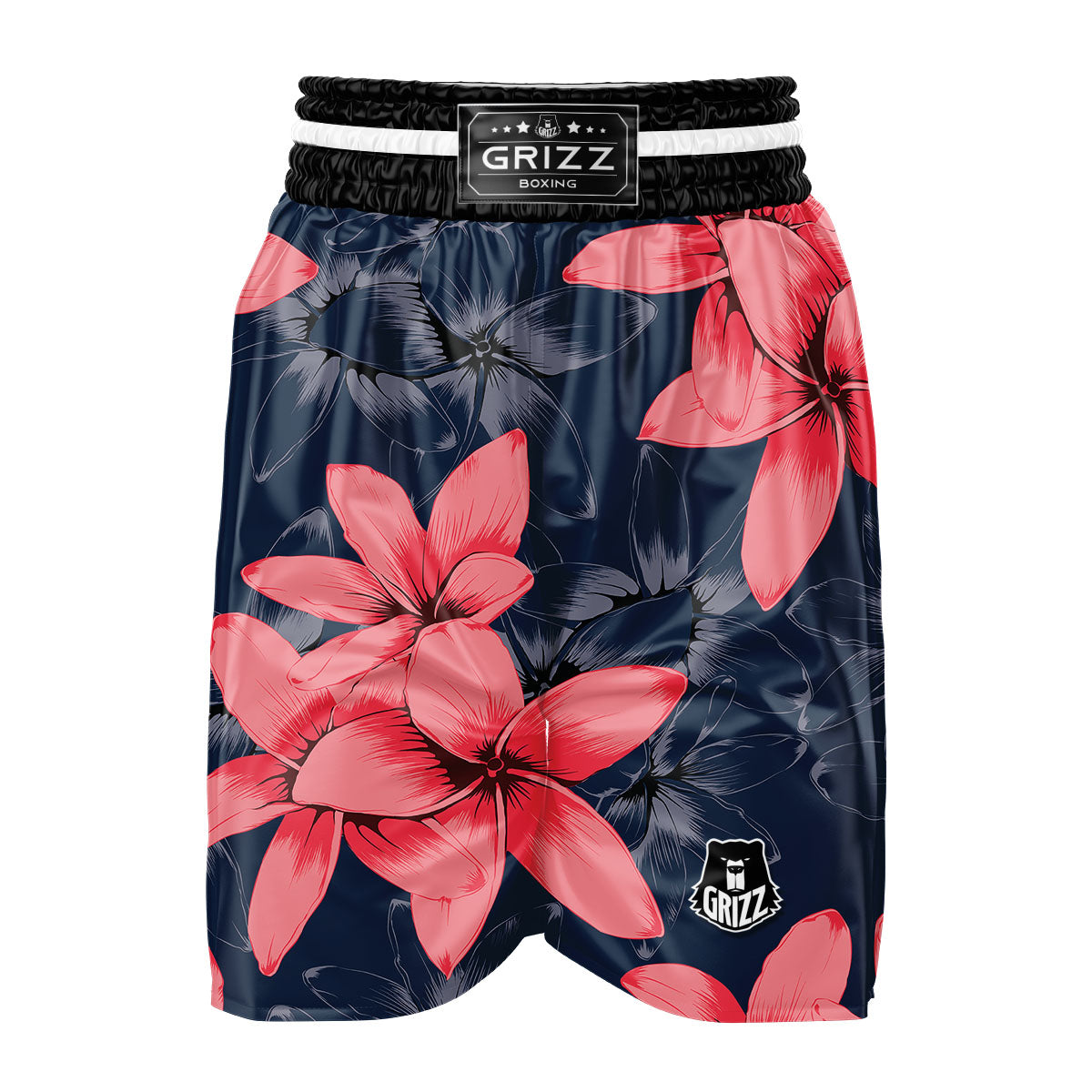 Plumeria Flower Pink Print Boxing Shorts-grizzshop