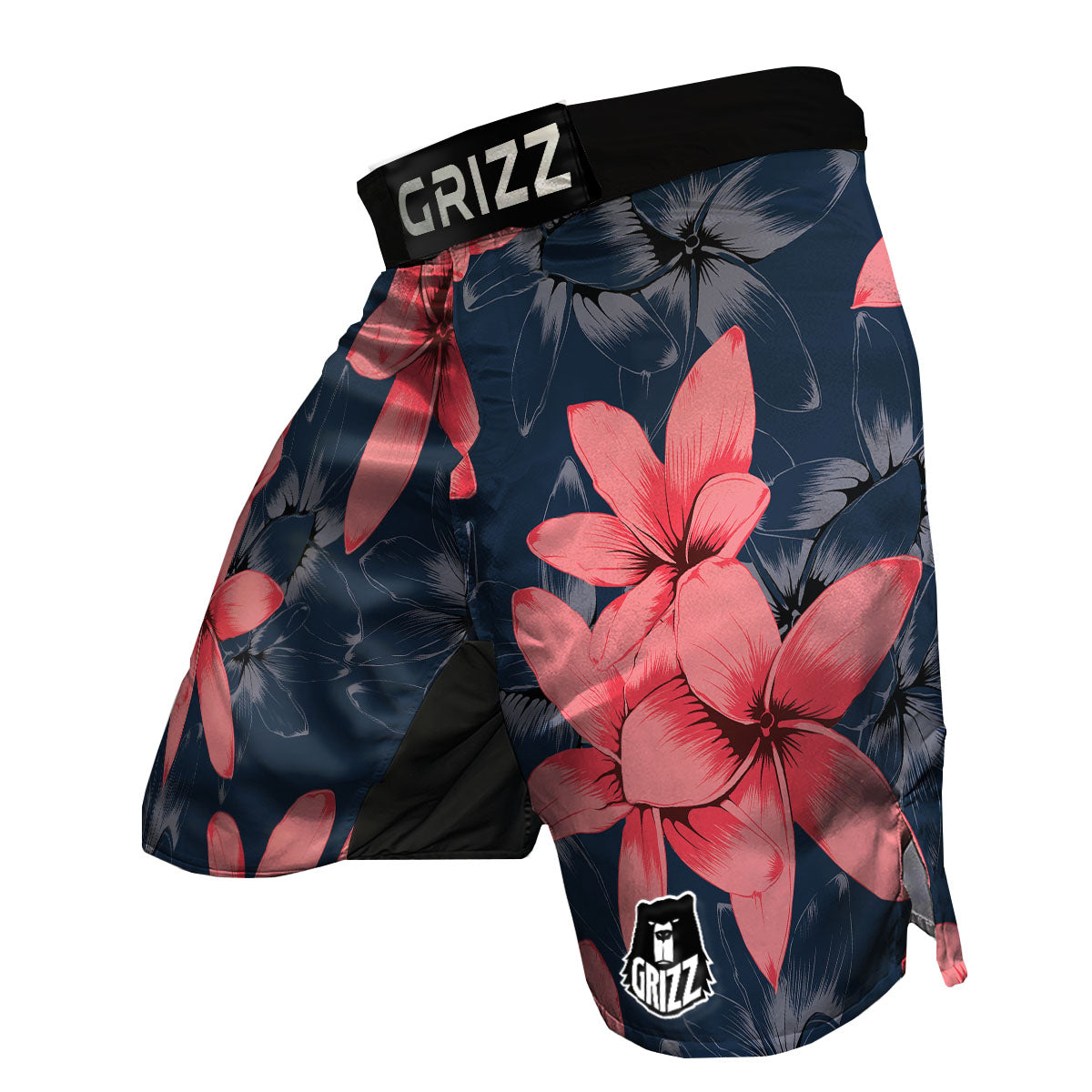 Plumeria Flower Pink Print MMA Shorts-grizzshop