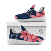 Plumeria Flower Pink Print White Athletic Shoes-grizzshop