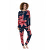 Plumeria Flower Pink Print Women's Pajamas-grizzshop