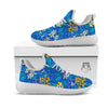 Plumeria Flower Yellow And White Blue Print Pattern White Athletic Shoes-grizzshop