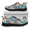 Plumeria Frangipani Tropical Print Pattern Black Sneaker-grizzshop