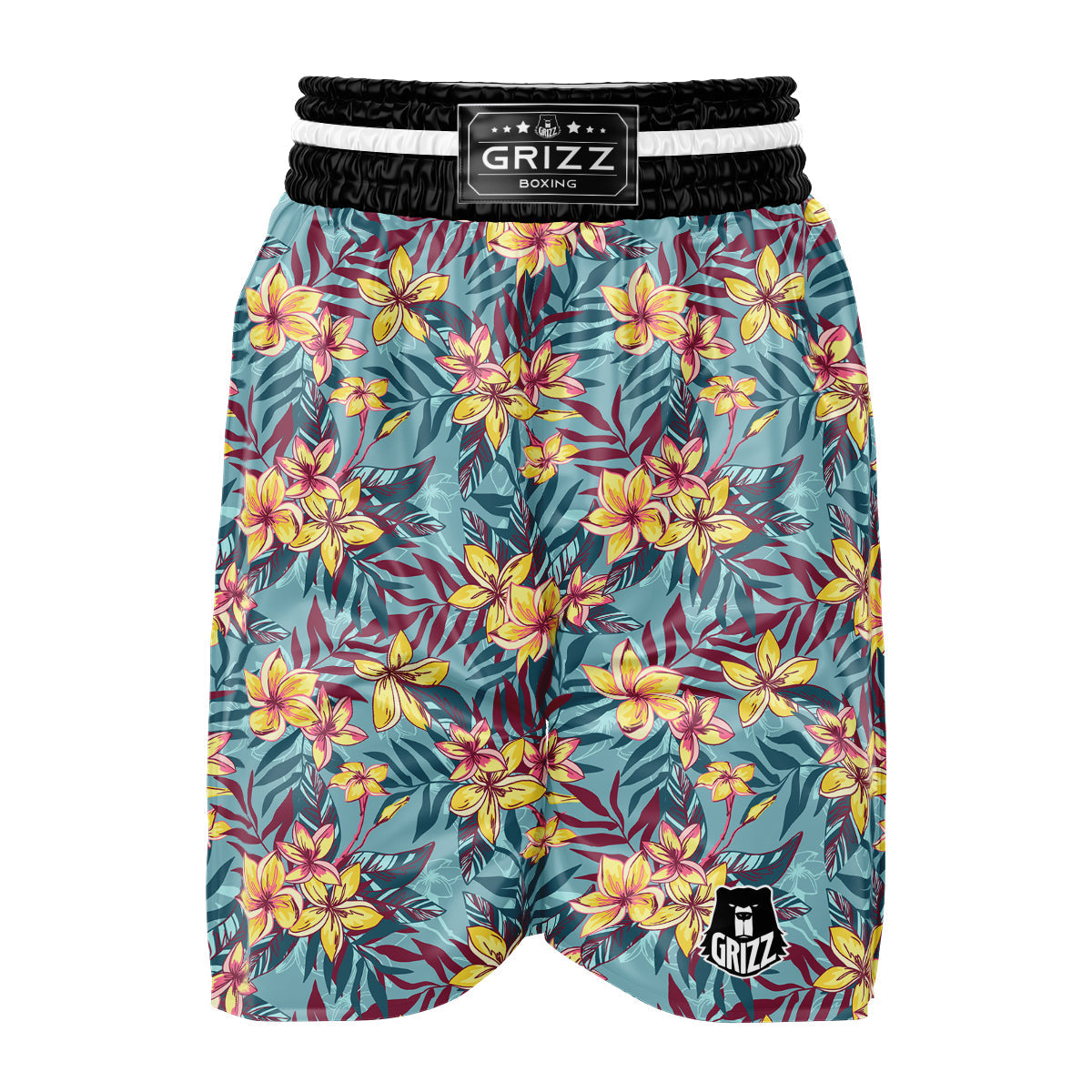 Plumeria Frangipani Tropical Print Pattern Boxing Shorts-grizzshop
