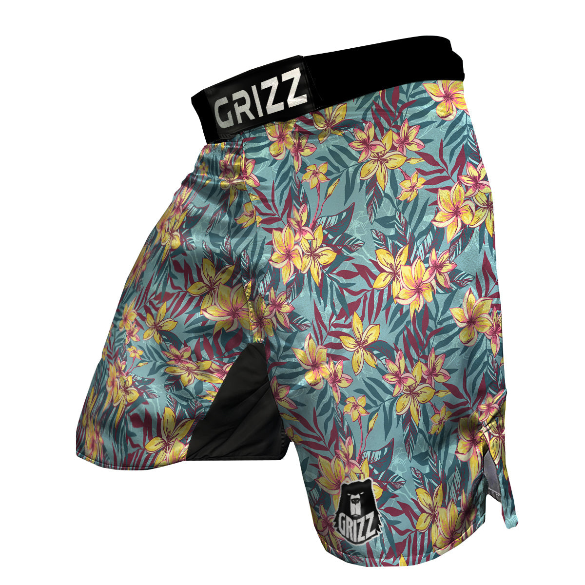 Plumeria Frangipani Tropical Print Pattern MMA Shorts-grizzshop