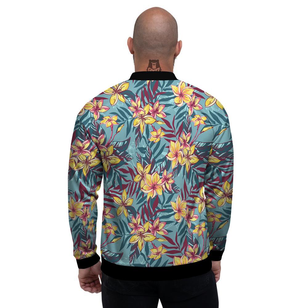 Plumeria Frangipani Tropical Print Pattern Men's Bomber Jacket-grizzshop