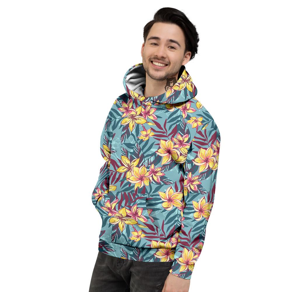 Plumeria Frangipani Tropical Print Pattern Men's Hoodie-grizzshop