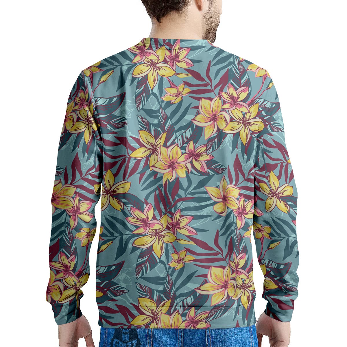 Plumeria Frangipani Tropical Print Pattern Men's Sweatshirt-grizzshop