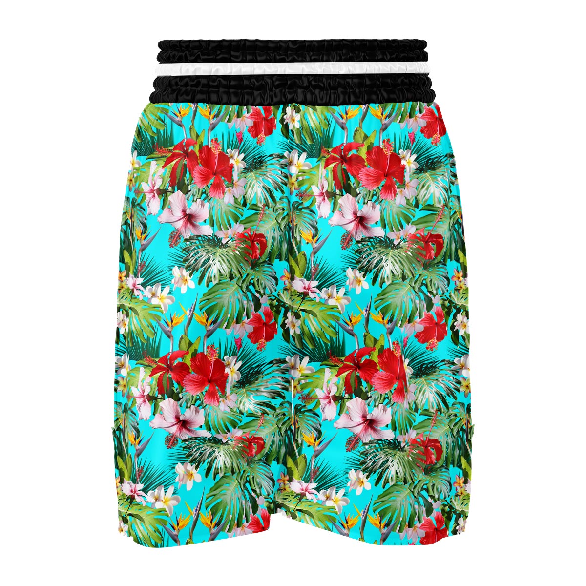 Plumeria Red Hibiscus Print Pattern Boxing Shorts-grizzshop