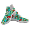 Plumeria Red Hibiscus Print Pattern White Athletic Shoes-grizzshop