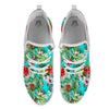 Plumeria Red Hibiscus Print Pattern White Athletic Shoes-grizzshop