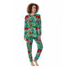 Plumeria Red Hibiscus Print Pattern Women's Pajamas-grizzshop