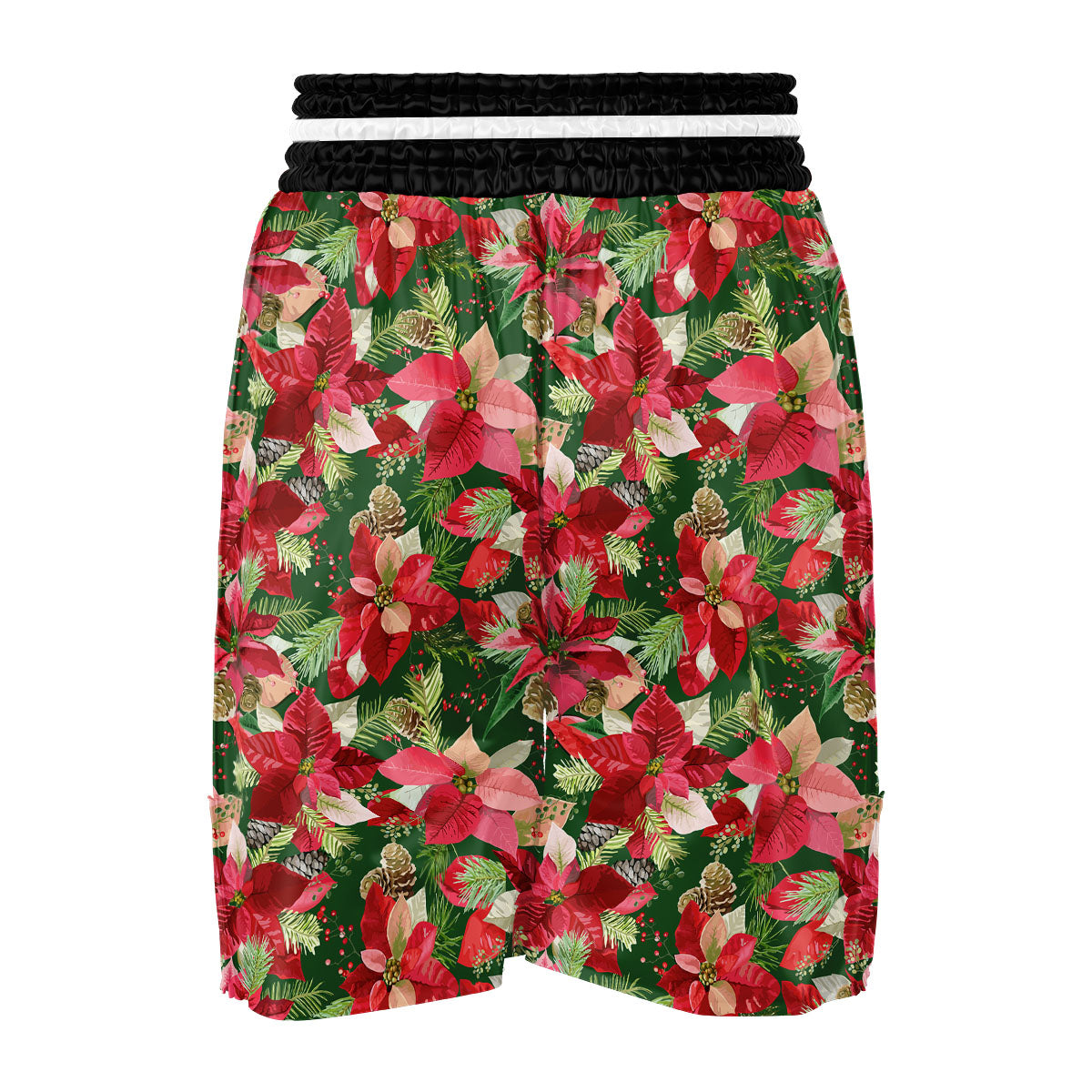 Poinsettia Christmas Vintage Print Pattern Boxing Shorts-grizzshop