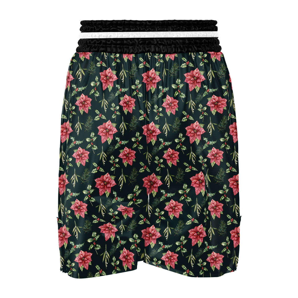 Poinsettia Christmas Watercolor Print Pattern Boxing Shorts-grizzshop