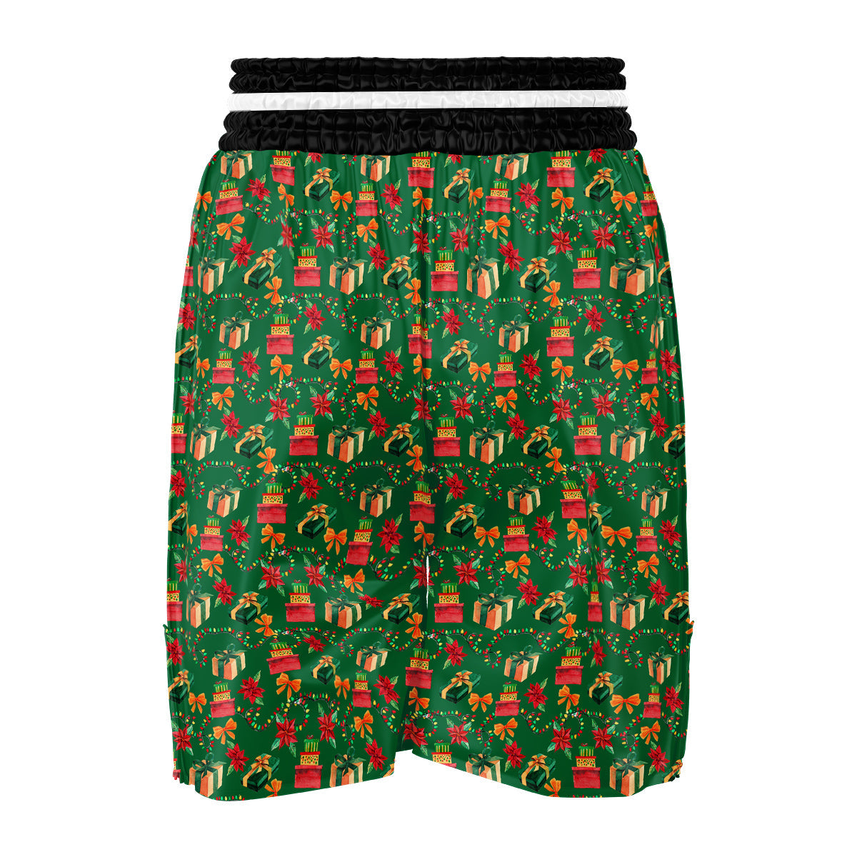 Poinsettia Cute Christmas Print Pattern Boxing Shorts-grizzshop