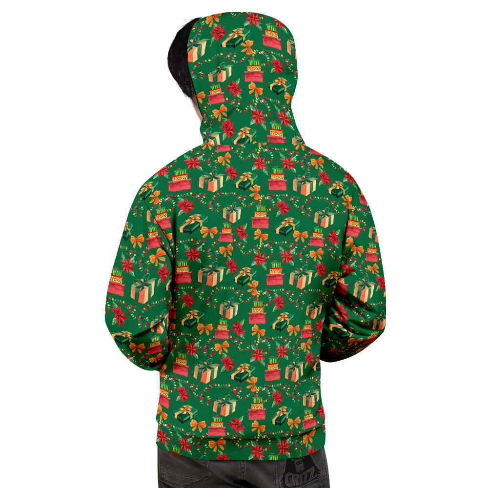 Poinsettia Cute Christmas Print Pattern Men's Hoodie-grizzshop