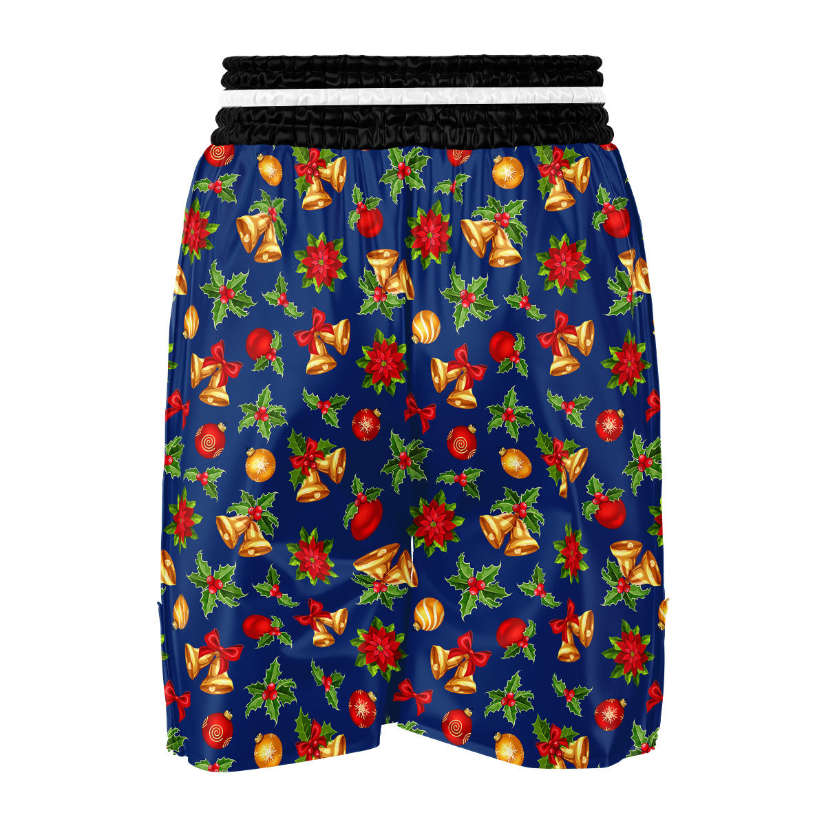 Poinsettia Merry Christmas Print Pattern Boxing Shorts-grizzshop