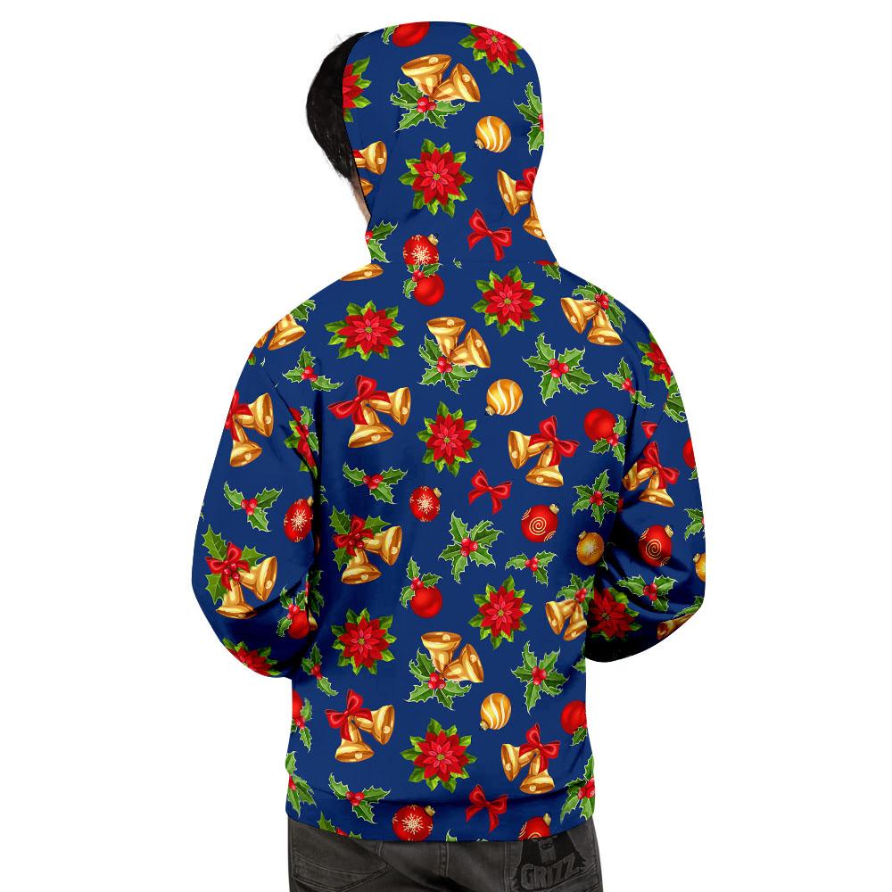 Poinsettia Merry Christmas Print Pattern Men's Hoodie-grizzshop