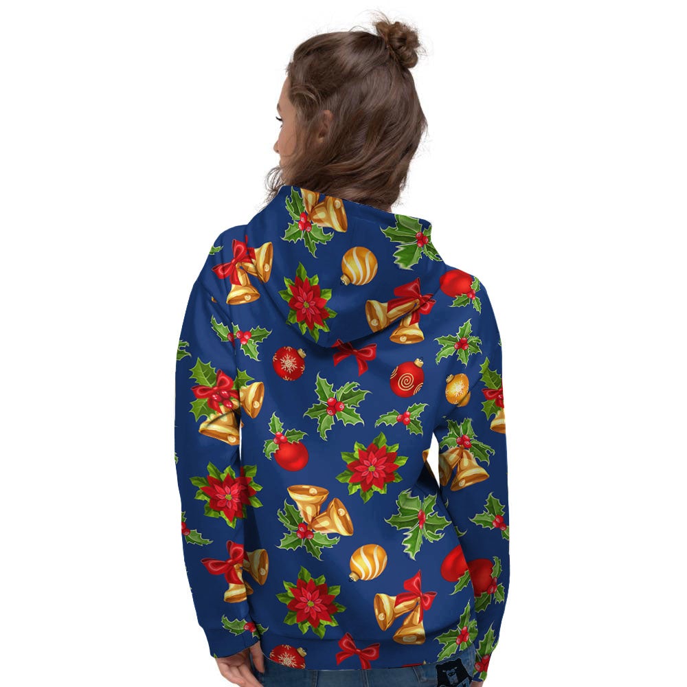 Poinsettia Merry Christmas Print Pattern Women's Hoodie-grizzshop