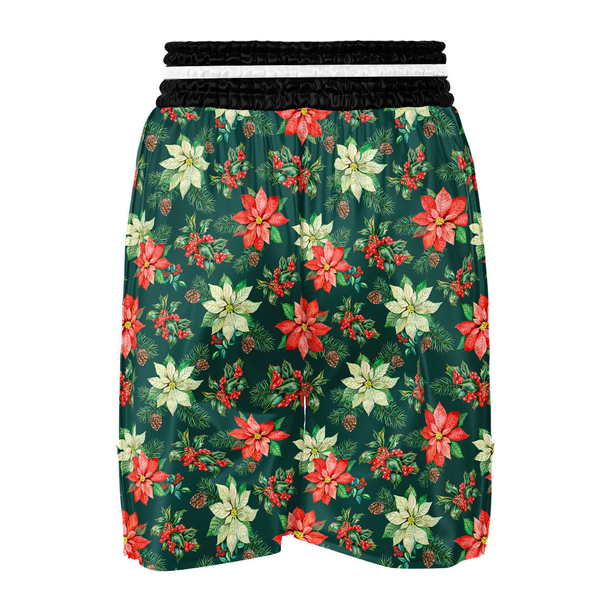 Poinsettia Watercolor Print Pattern Boxing Shorts-grizzshop