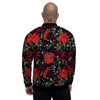 Poinsettia Xmas Print Pattern Men's Bomber Jacket-grizzshop