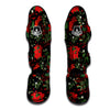 Poinsettia Xmas Print Pattern Muay Thai Shin Guards-grizzshop