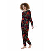 Poinsettia Xmas Print Pattern Women's Pajamas-grizzshop