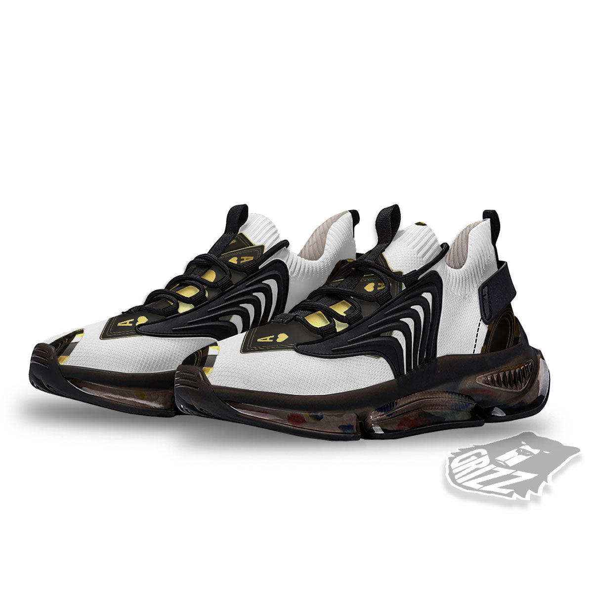 Poker Cards Print Black Gym Shoes-grizzshop