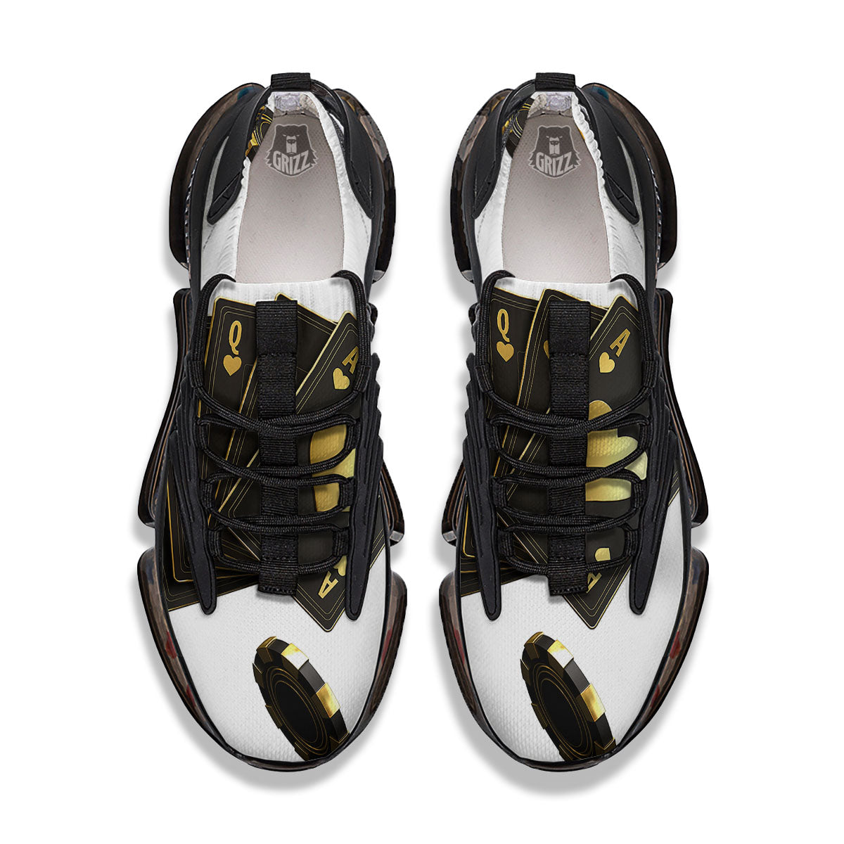 Poker Cards Print Black Gym Shoes-grizzshop