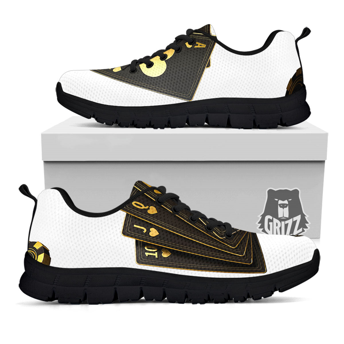 Poker Cards Print Black Sneaker-grizzshop