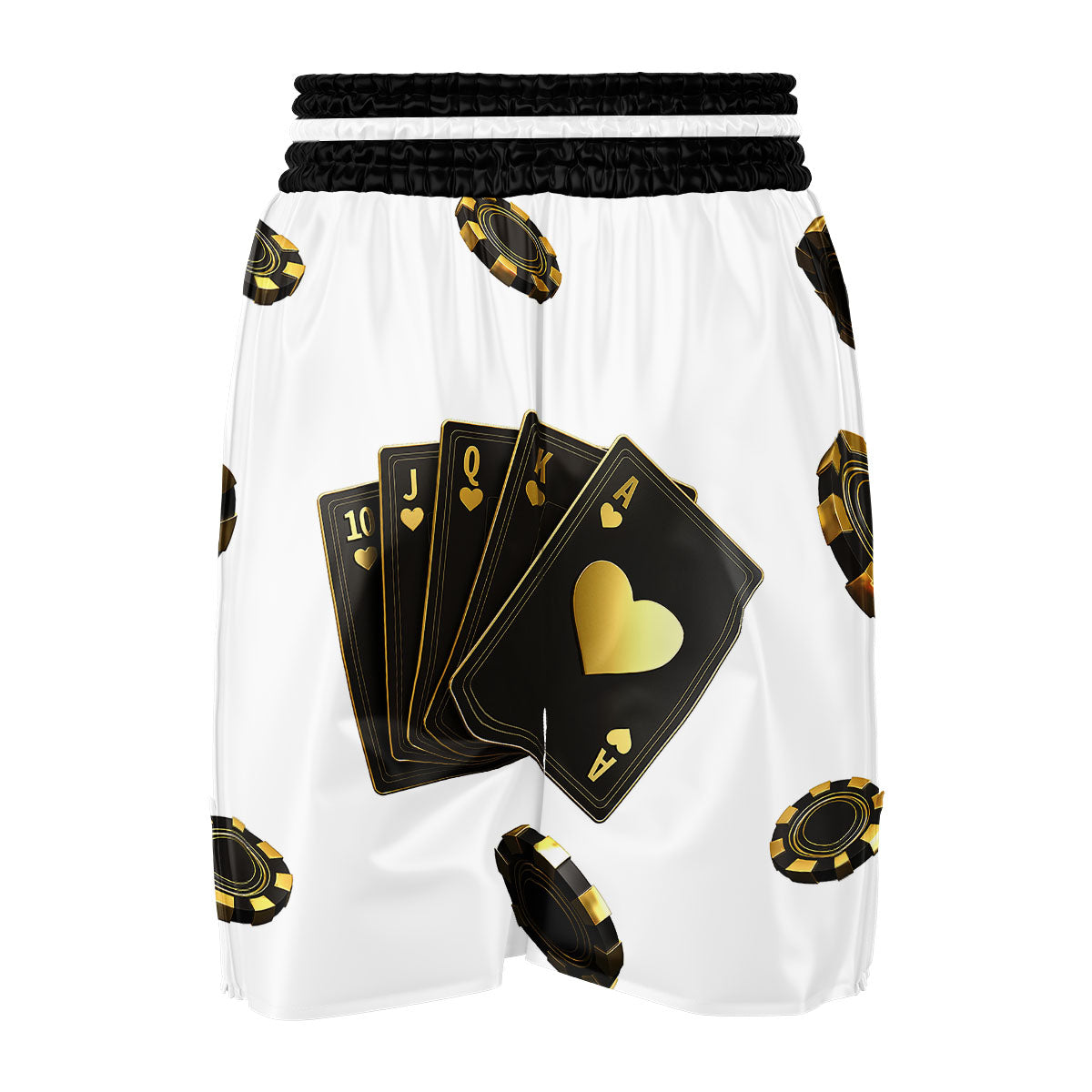 Poker Cards Print Boxing Shorts-grizzshop