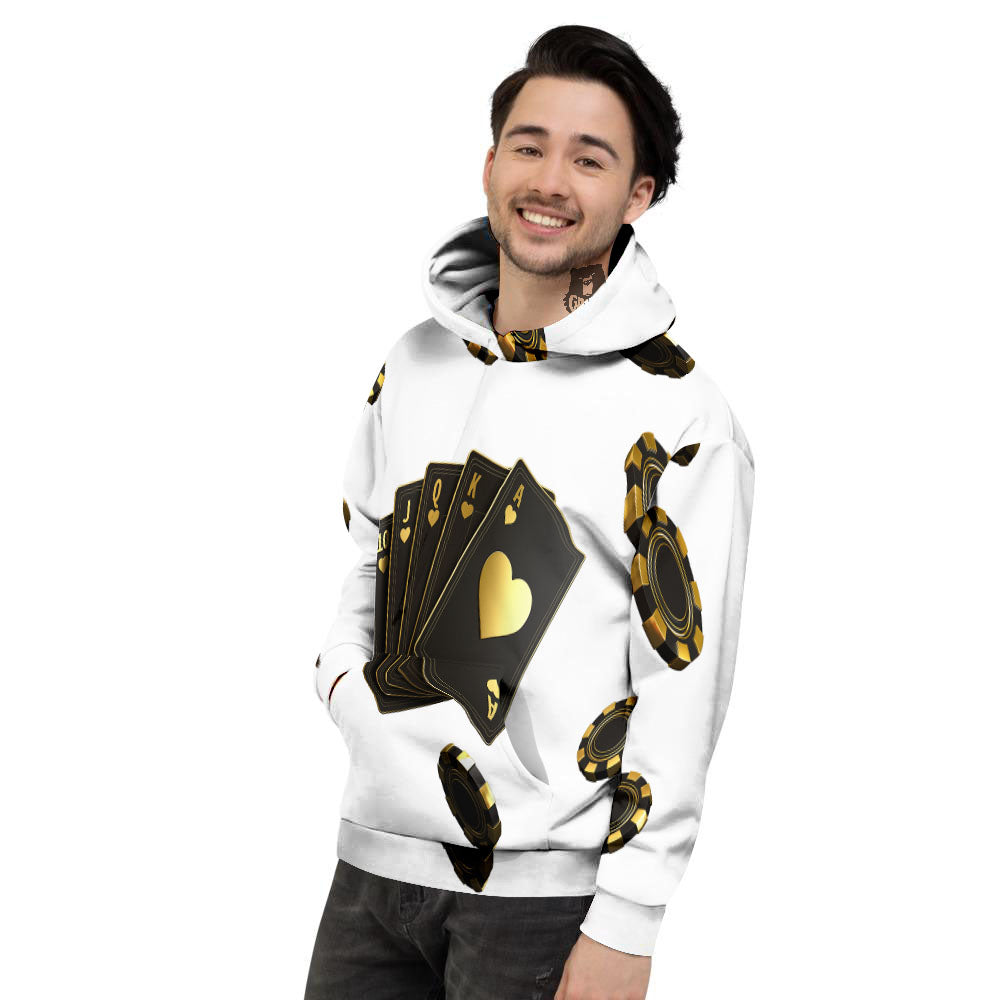 Poker Cards Print Men's Hoodie-grizzshop