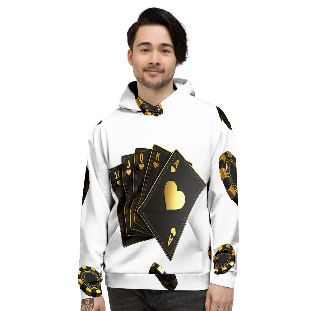 Poker Cards Print Men's Hoodie-grizzshop