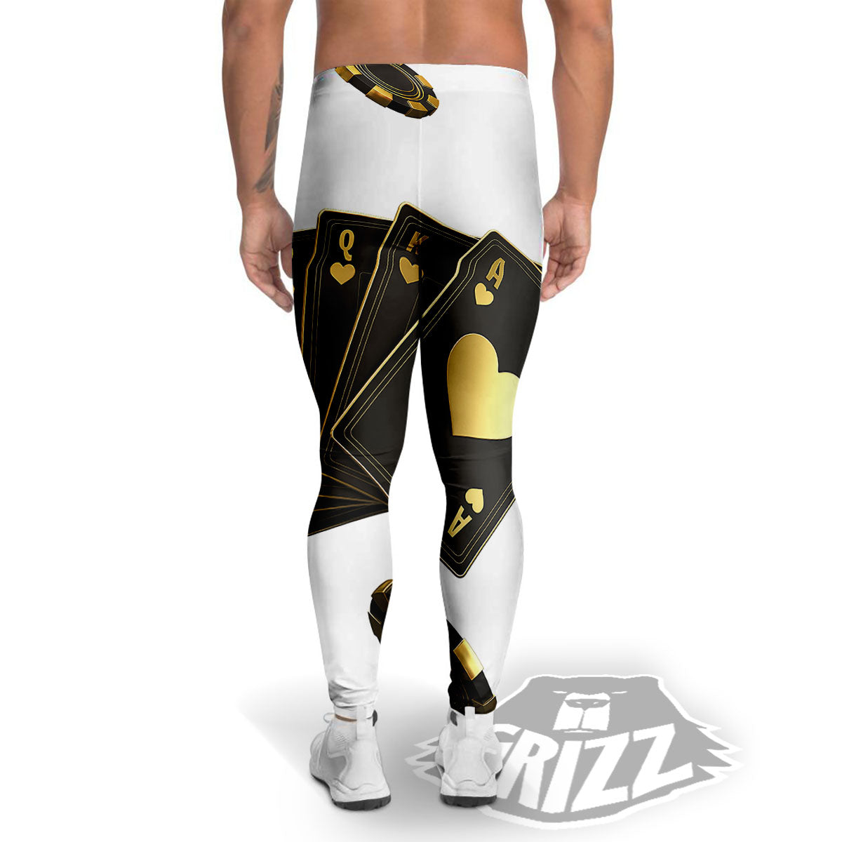 Poker Cards Print Men's Leggings-grizzshop