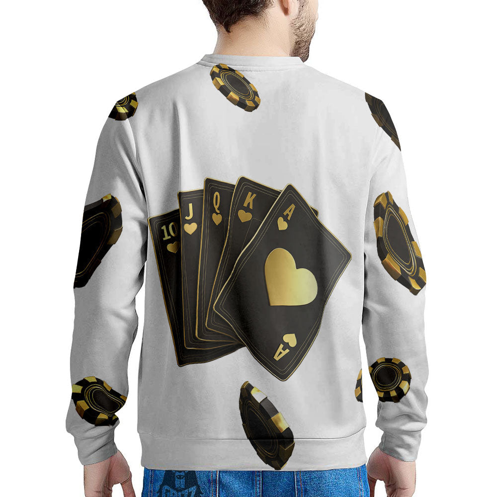 Poker Cards Print Men's Sweatshirt-grizzshop