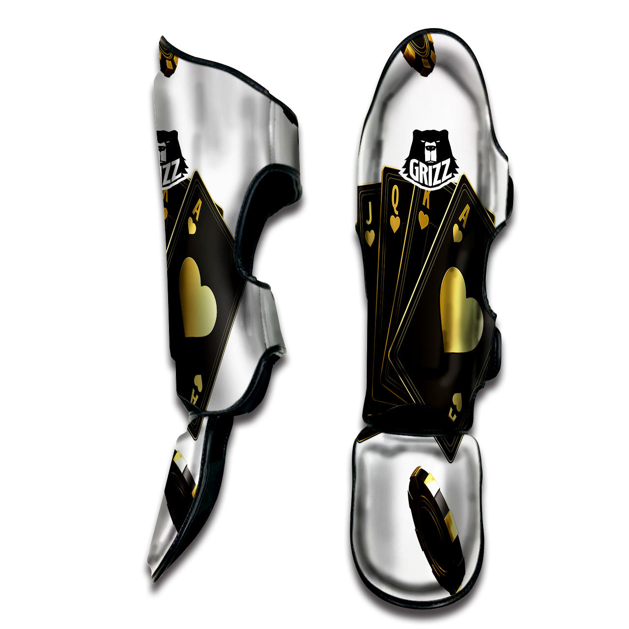 Poker Cards Print Muay Thai Shin Guards-grizzshop