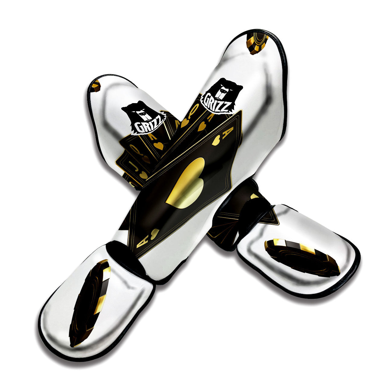 Poker Cards Print Muay Thai Shin Guards-grizzshop