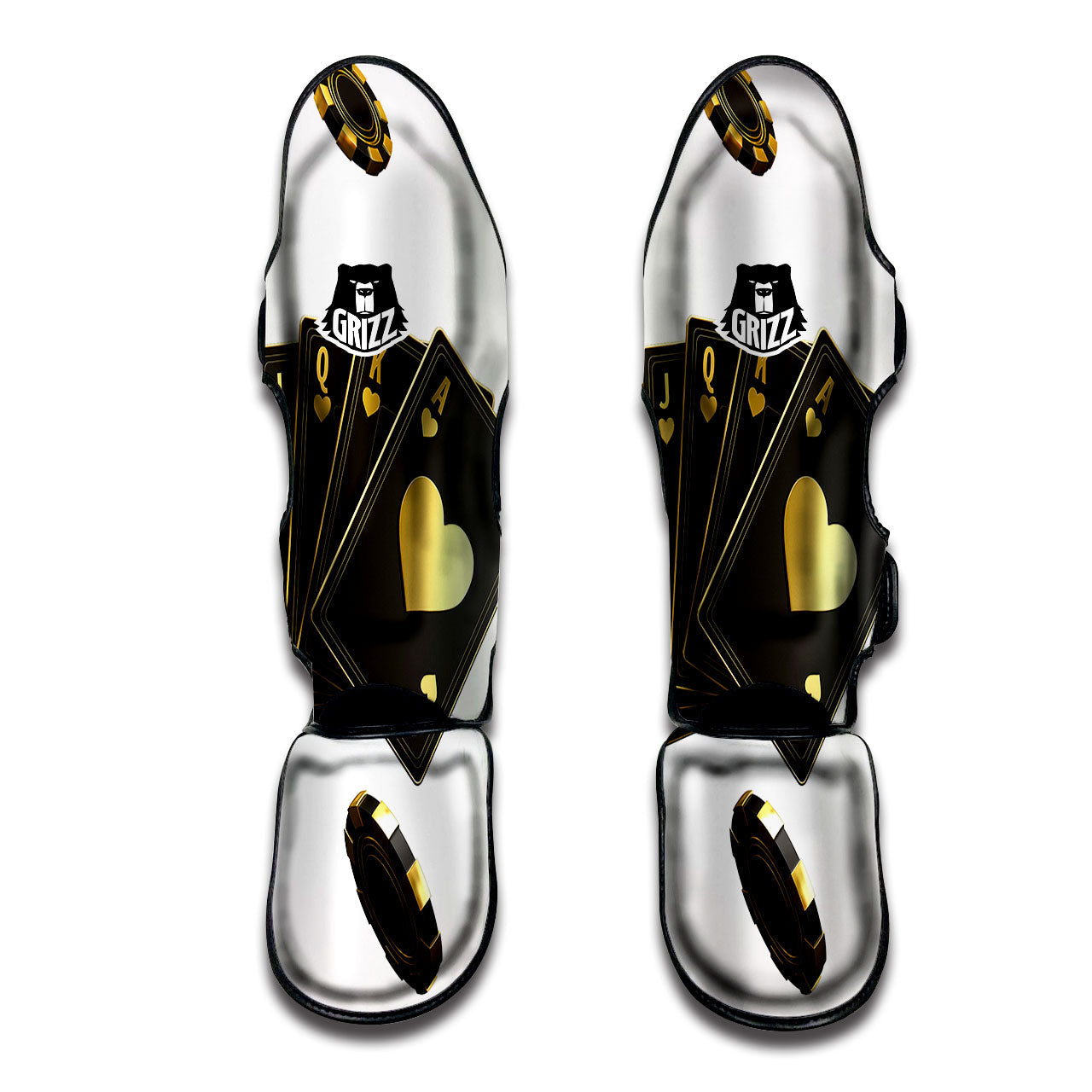 Poker Cards Print Muay Thai Shin Guards-grizzshop