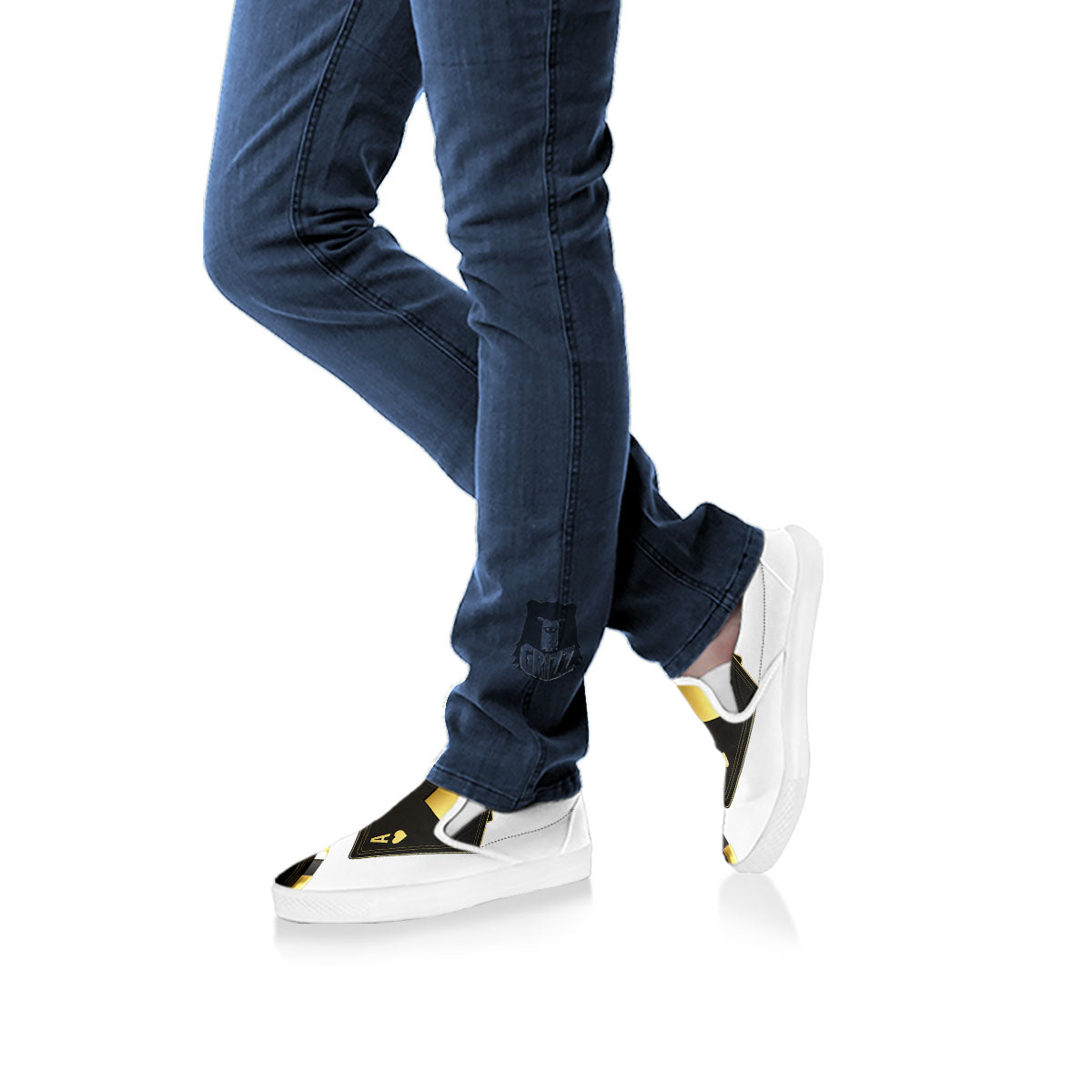 Poker Cards Print White Slip On Shoes-grizzshop