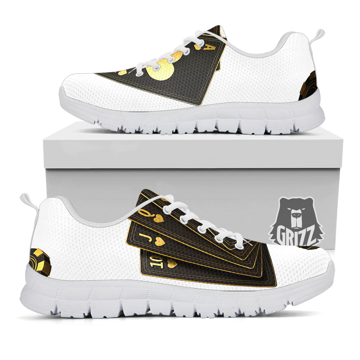 Poker Cards Print White Sneaker-grizzshop