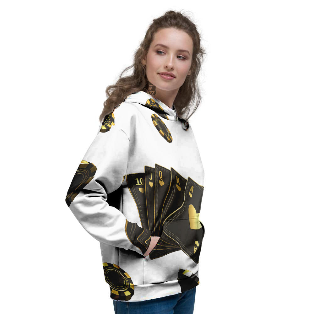 Poker Cards Print Women's Hoodie-grizzshop