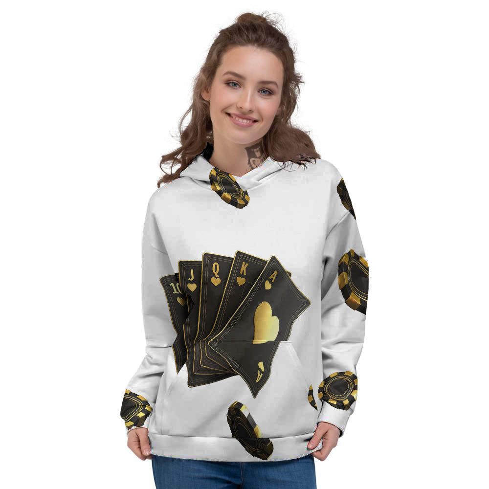 Poker Cards Print Women's Hoodie-grizzshop