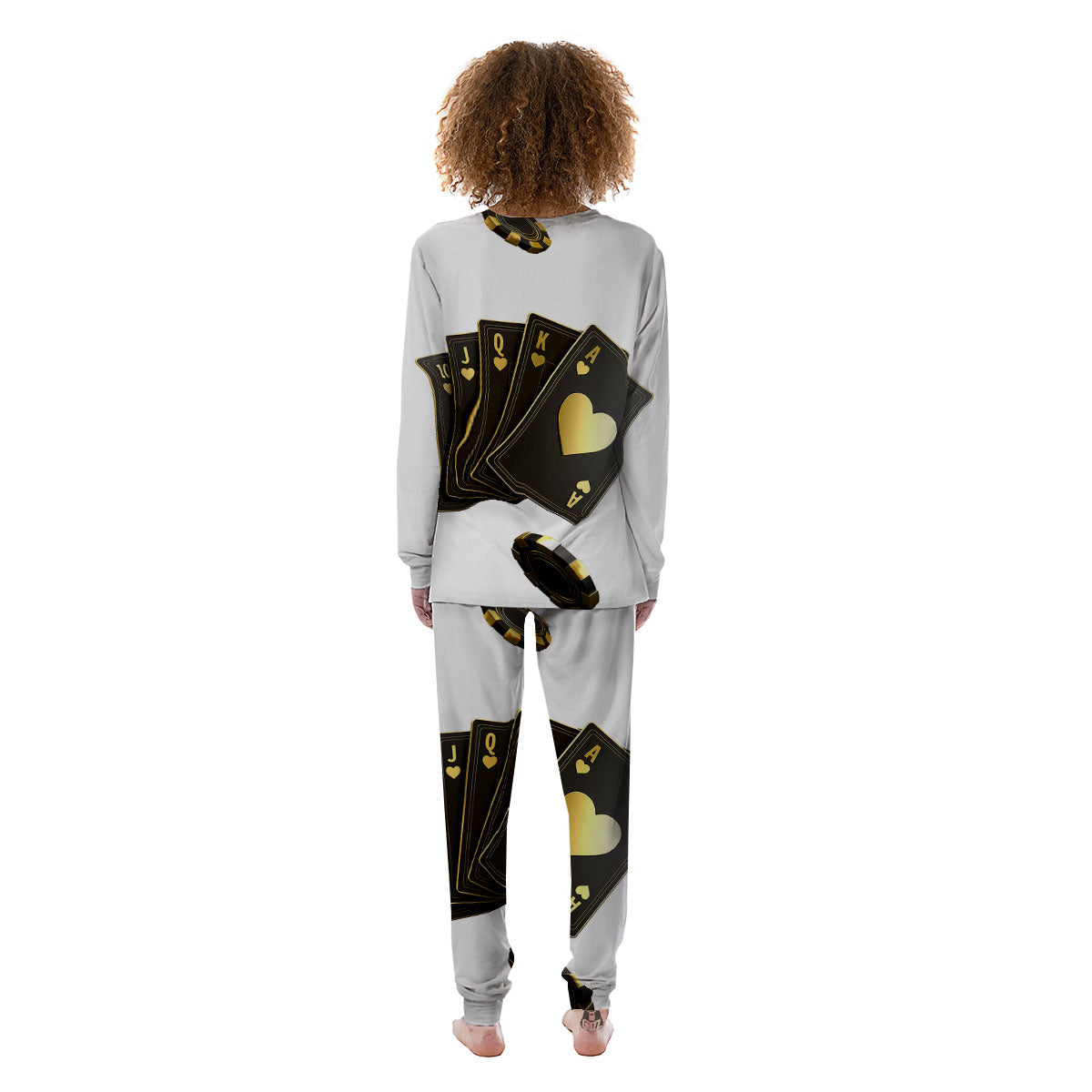 Poker Cards Print Women's Pajamas-grizzshop