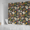 Poker Casino Pattern Print Bathroom Shower Curtain-grizzshop