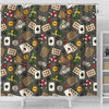 Poker Casino Pattern Print Bathroom Shower Curtain-grizzshop