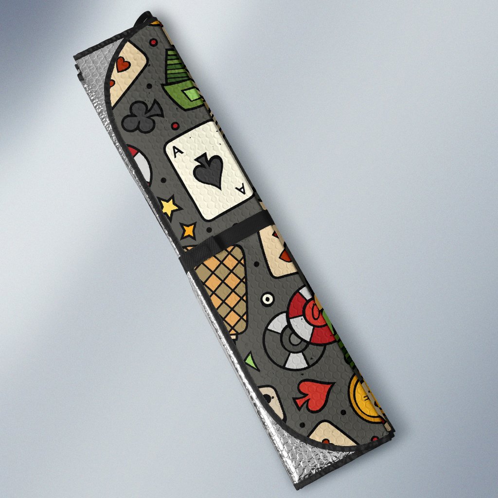 Poker Casino Pattern Print Car Sun Shade-grizzshop