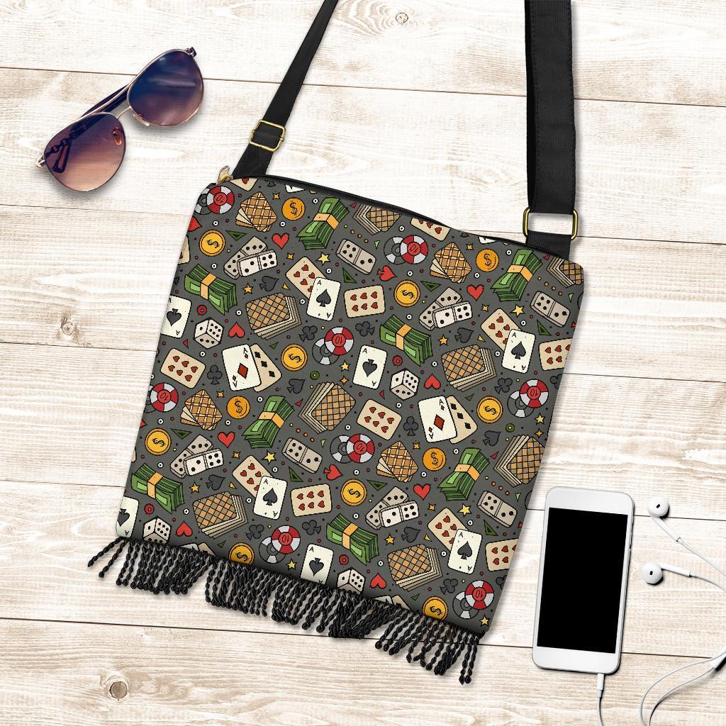 Poker Casino Pattern Print Crossbody bags-grizzshop