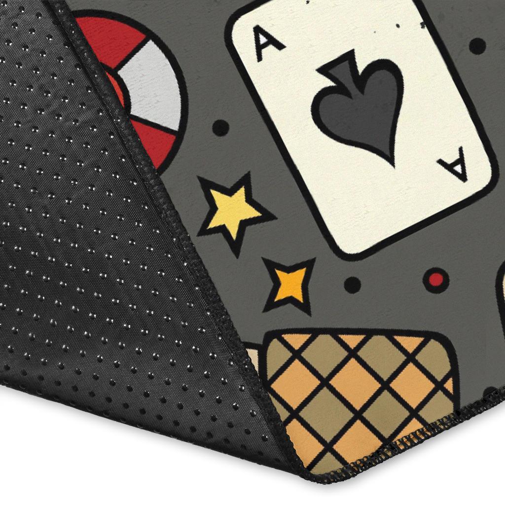 Poker Casino Pattern Print Floor Mat-grizzshop
